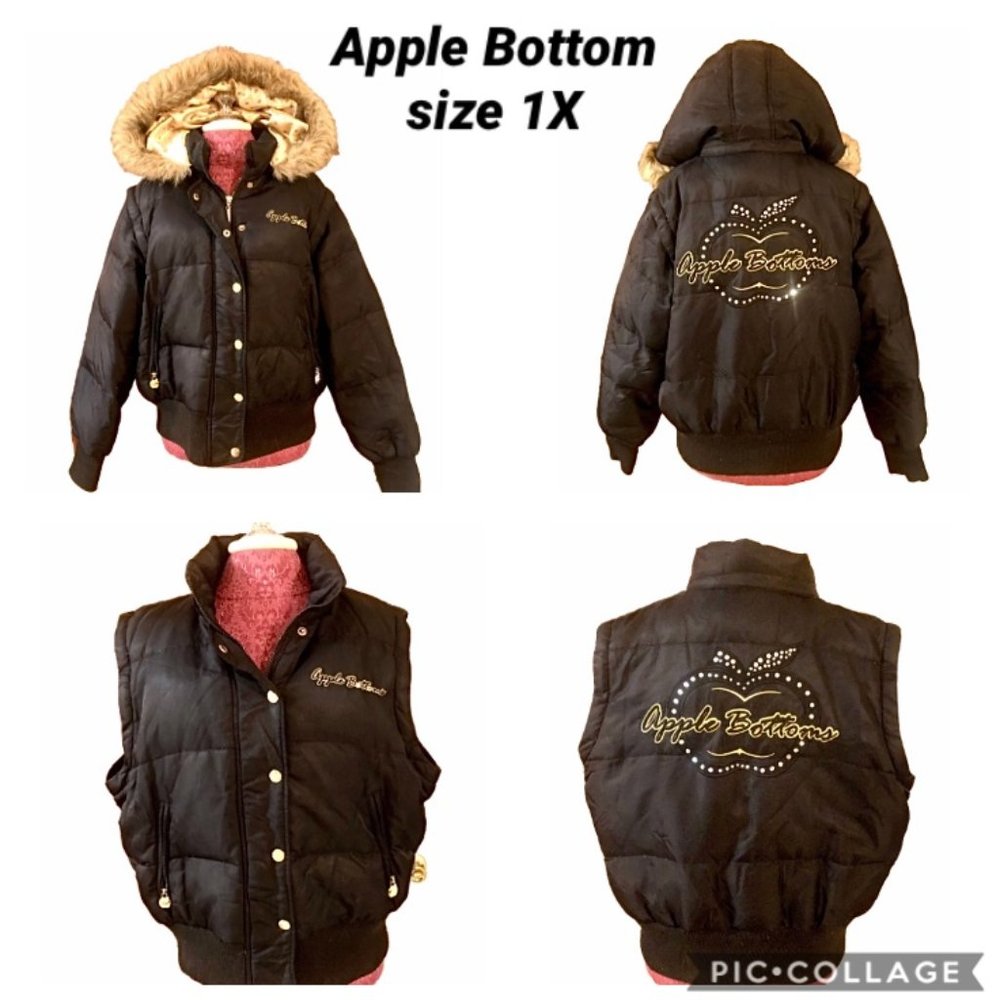 Apple Bottom black bomber puffer jacket